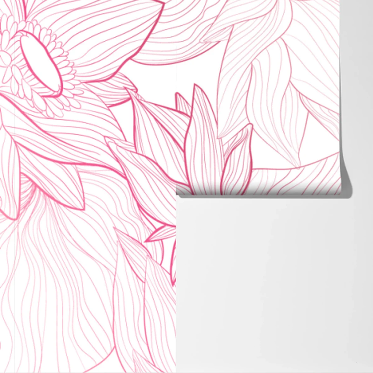 Fototapete zartes rosa blumenlinienmuster Fototapete zartes rosa blumenlinienmuster