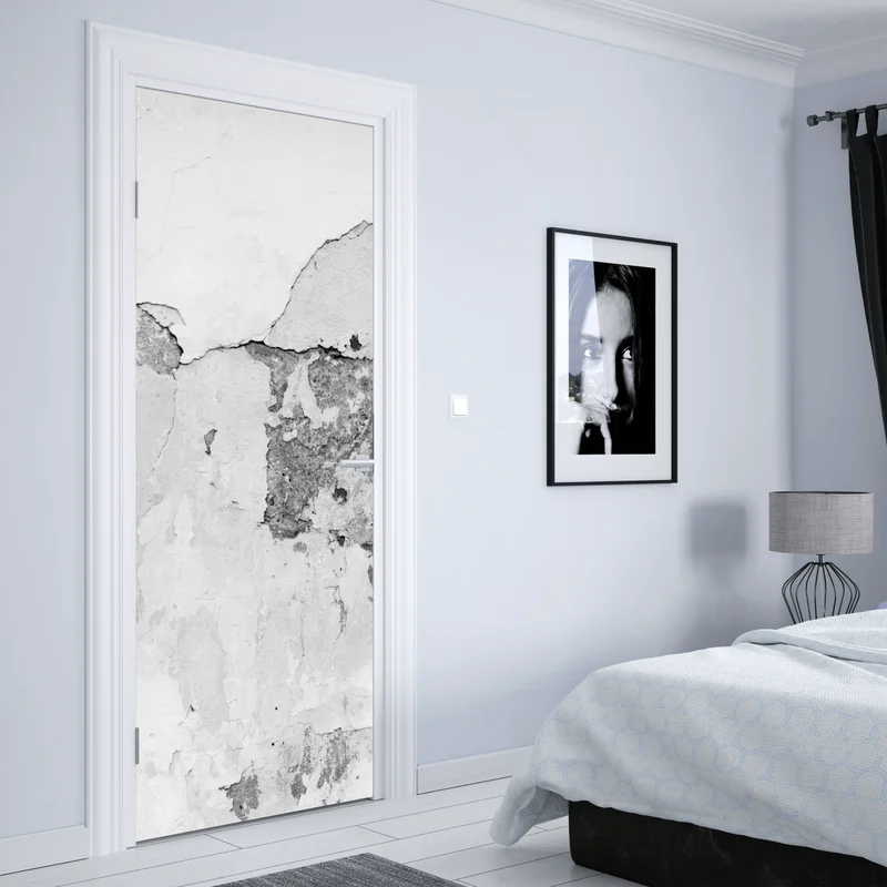 Türaufkleber verwitterter putz in grautönen