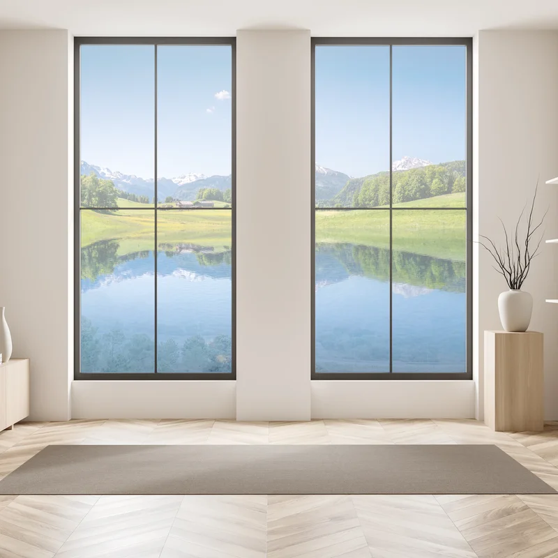 Fensteraufkleber alpenpanorama mit spiegelung im see