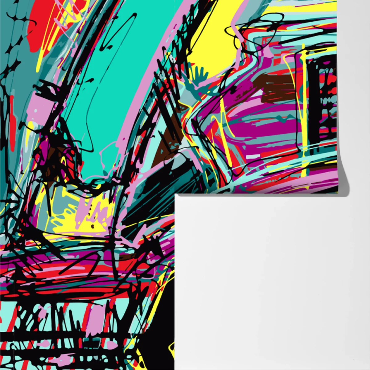 Fototapete lebhafte türkis abstrakte autokomposition Fototapete lebhafte türkis abstrakte autokomposition