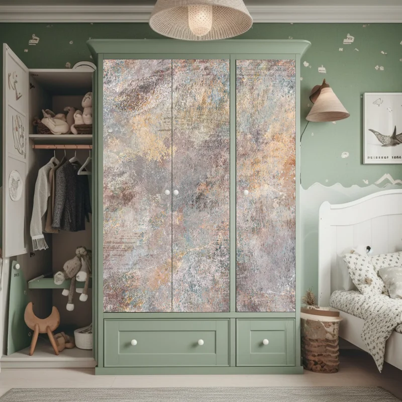 Schrankaufkleber subtile strukturierte abstraktion in warmen neutralen tönen