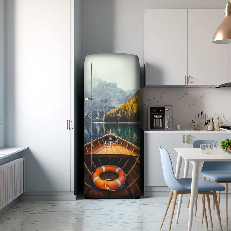 Kühlschrankaufkleber sonnenaufgang am Lago di Braies