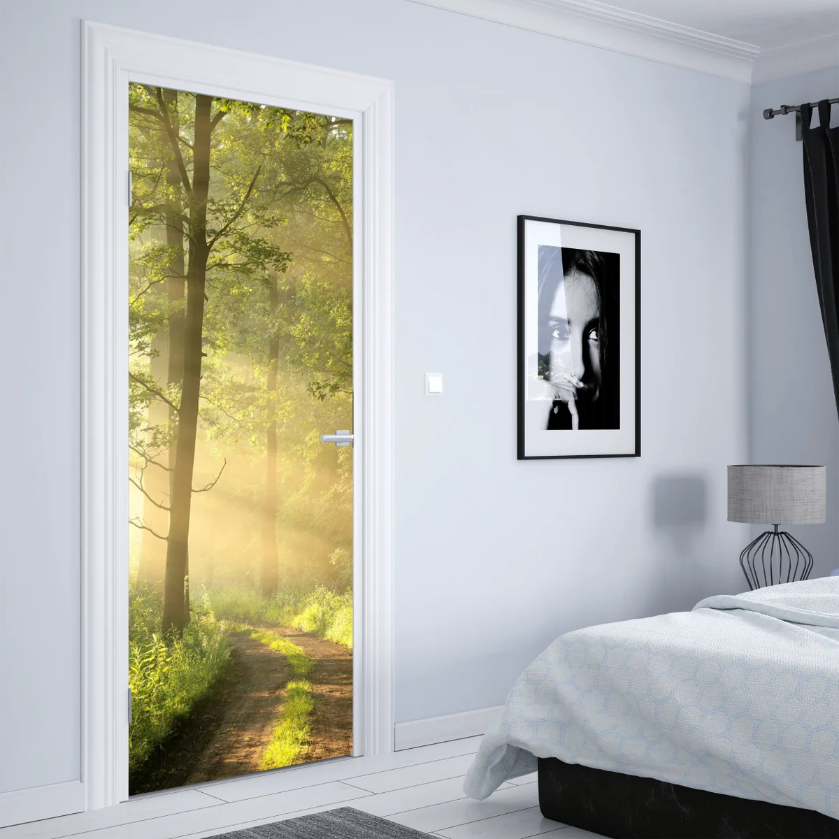 Türaufkleber morgendliches licht im wald Türaufkleber morgendliches licht im wald