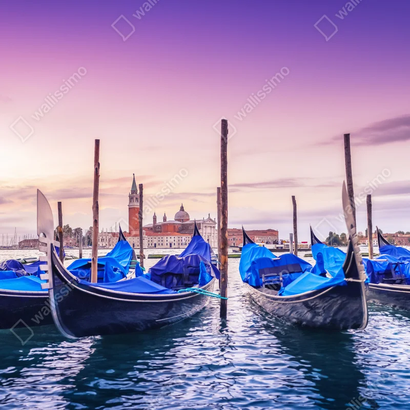 Fototapete Venedig gondeln bei sonnenuntergang Fototapete Venedig gondeln bei sonnenuntergang