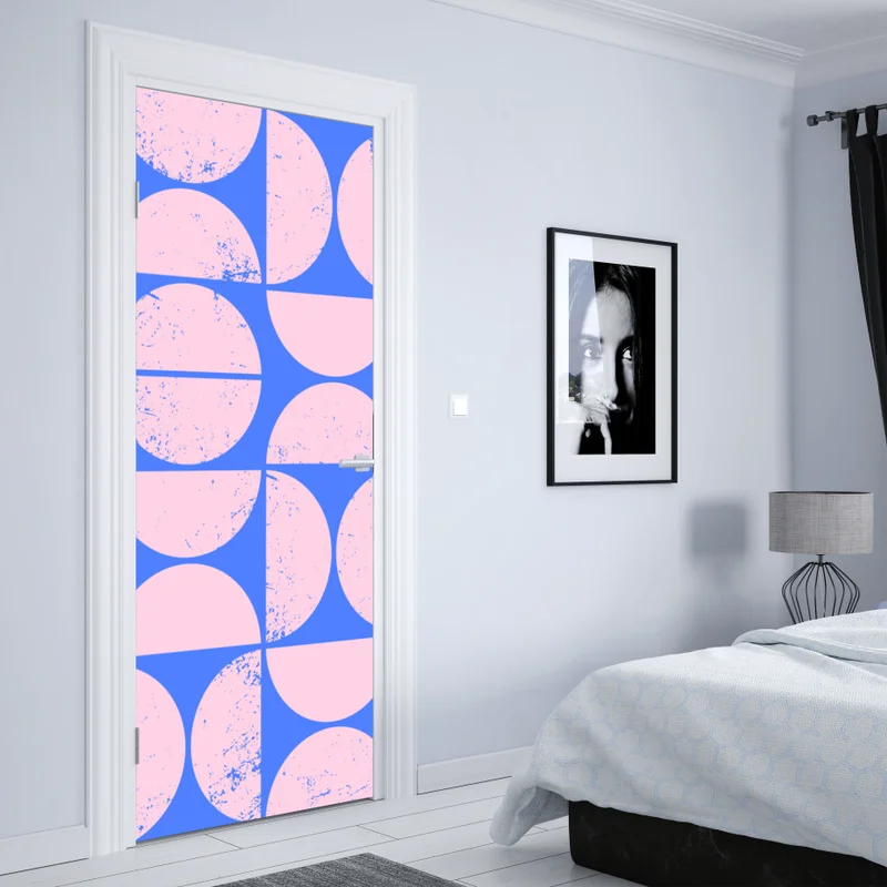 Türaufkleber pastell geometrisches kreismuster Türaufkleber pastell geometrisches kreismuster