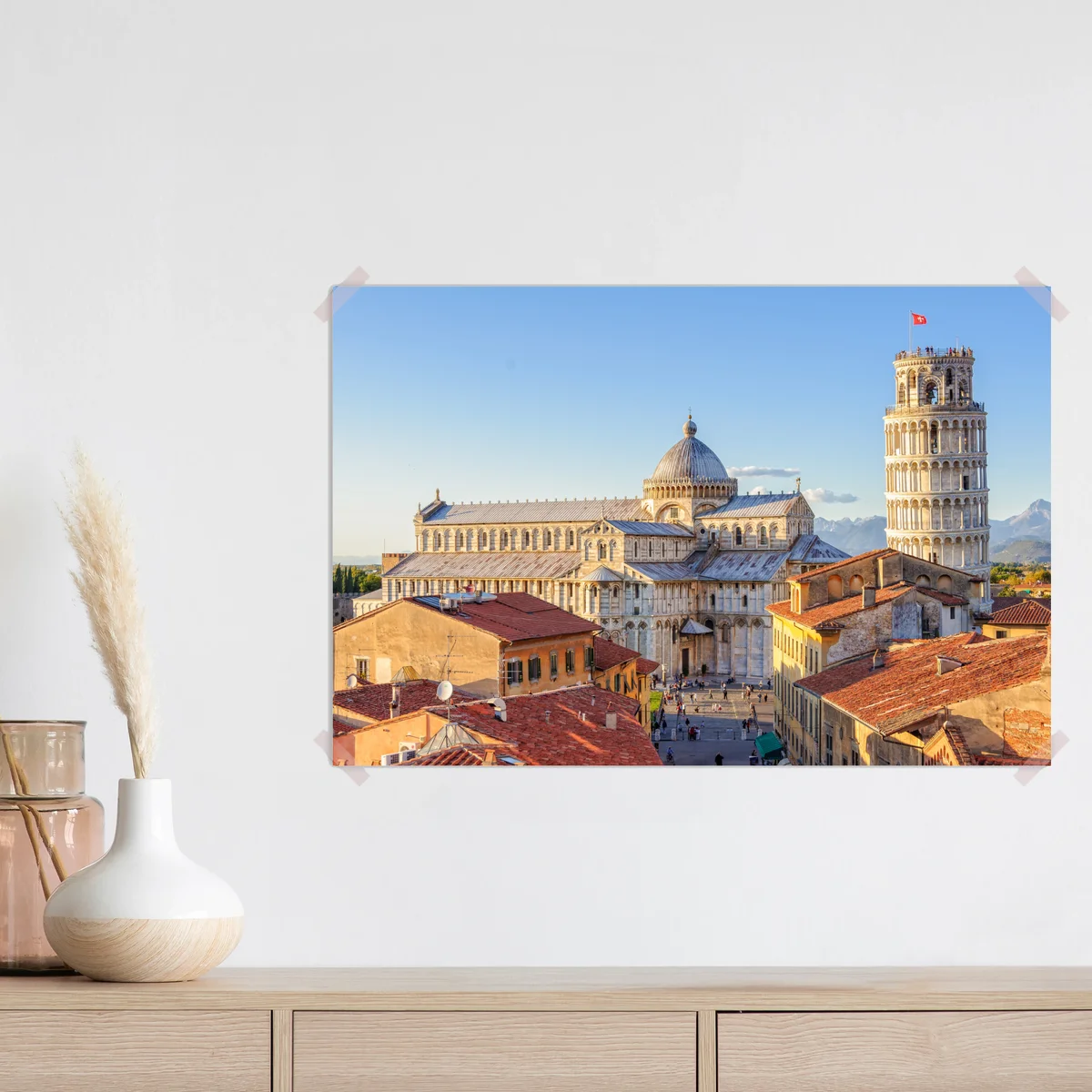 Poster sonnenbeschienener blick auf den dom von Pisa und den schiefen turm Poster sonnenbeschienener blick auf den dom von Pisa und den schiefen turm