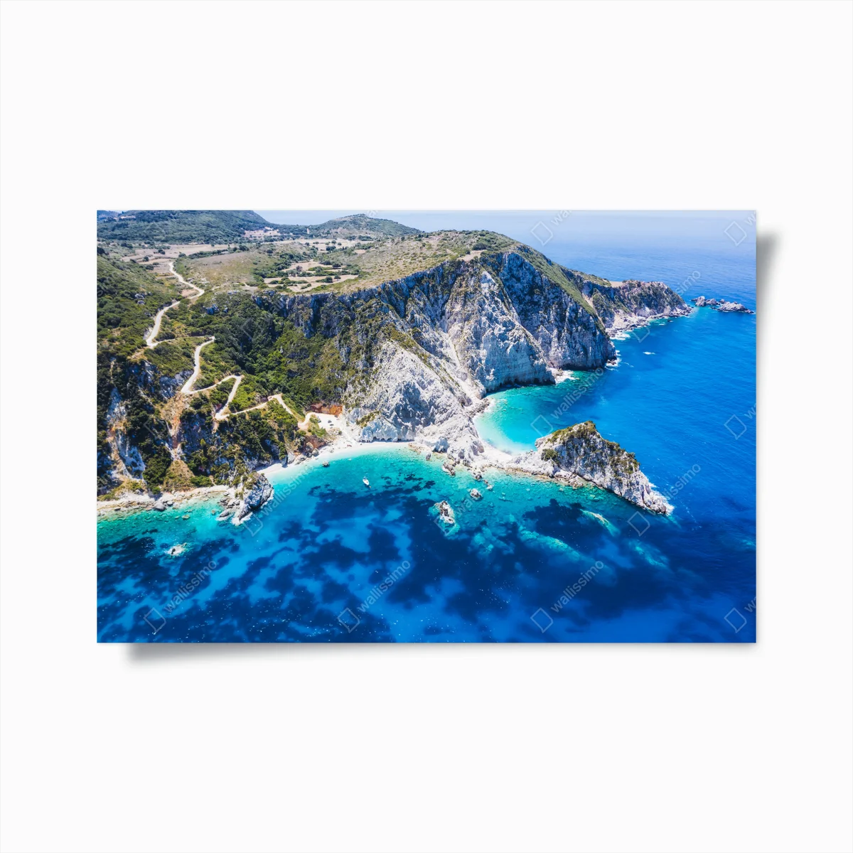 Poster luftaufnahme von steilen klippen und türkisblauem meer • Poster bei Wallnifity® Poster luftaufnahme von steilen klippen und türkisblauem meer • Poster bei Wallnifity®