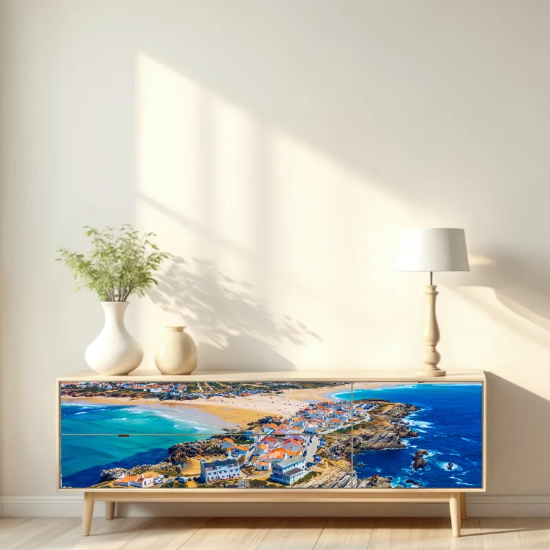 Repositionierbarer Aufkleber Baleal küste, Portugal luftaufnahme Repositionierbarer Aufkleber Baleal küste, Portugal luftaufnahme