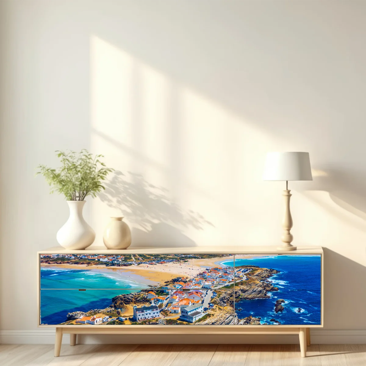 Repositionierbarer Aufkleber Baleal küste, Portugal luftaufnahme Repositionierbarer Aufkleber Baleal küste, Portugal luftaufnahme