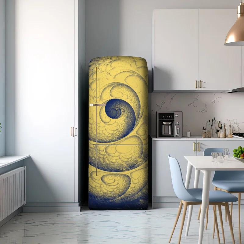 Kühlschrankaufkleber goldene spiralförmige fraktalstruktur