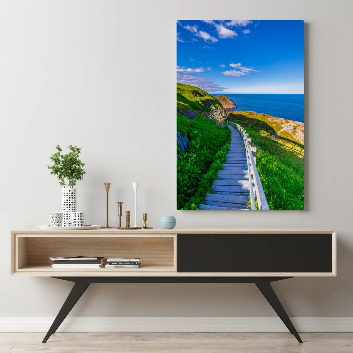 Leinwandbild küstenpfad mit blick auf das meer Leinwandbild küstenpfad mit blick auf das meer