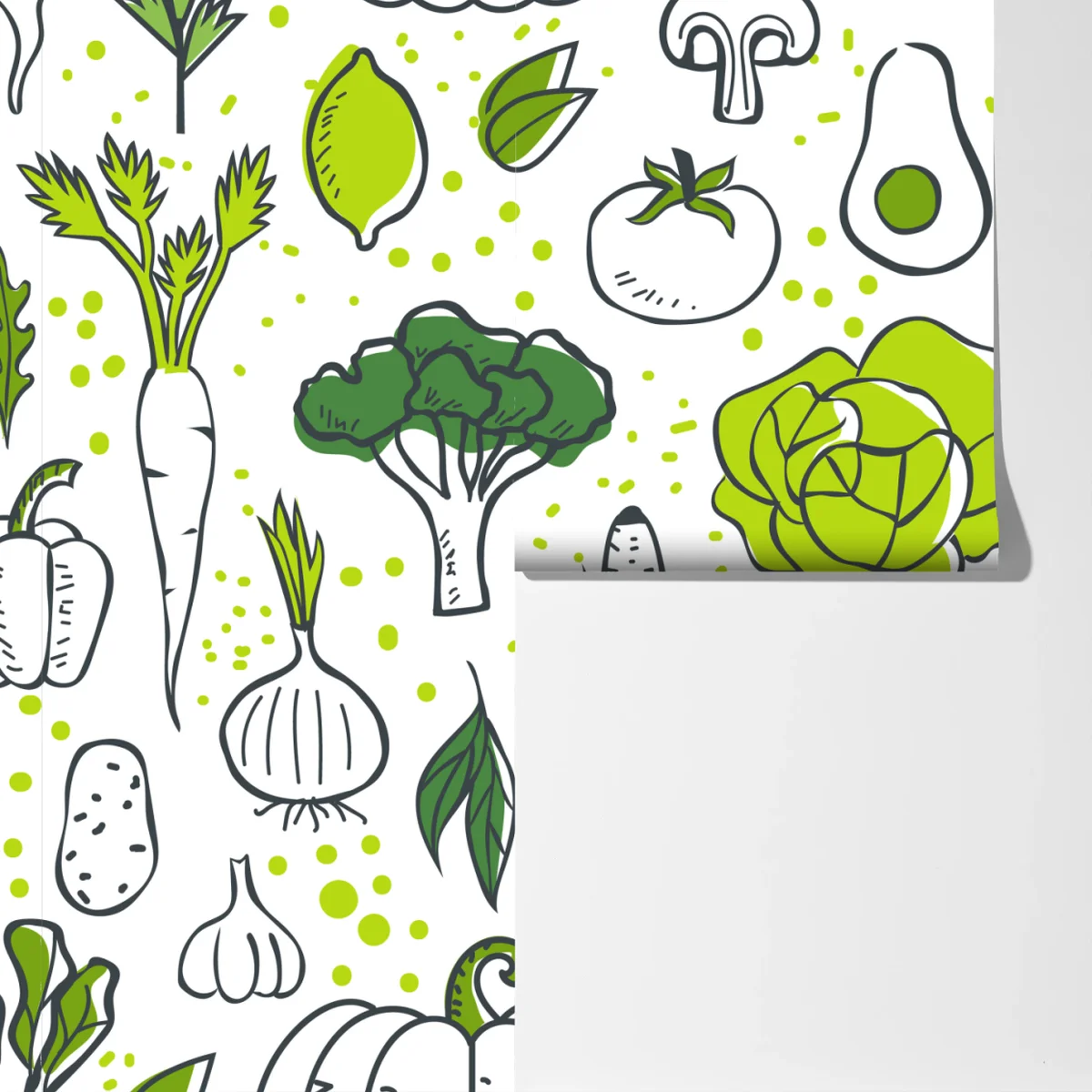 Fototapeta wzór z zielonymi warzywami Fototapeta wzór z zielonymi warzywami