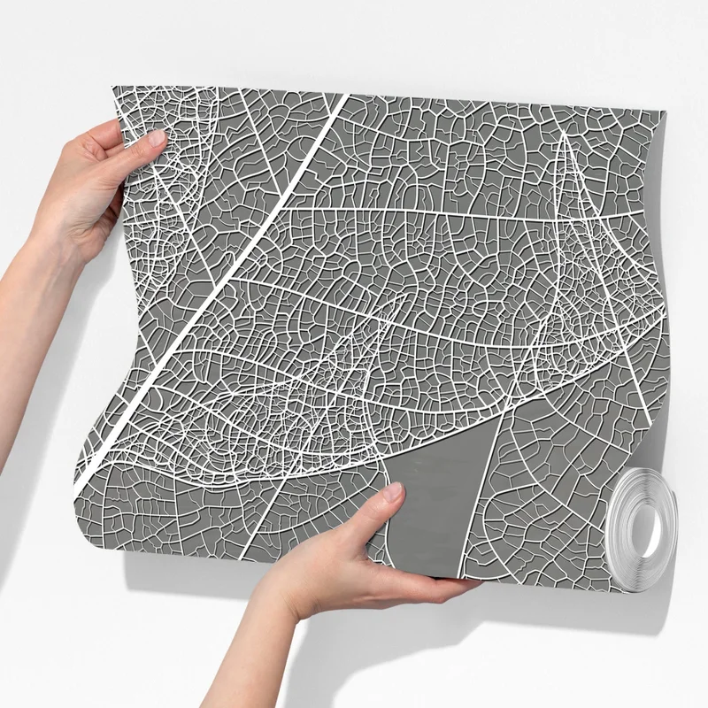 Fototapeta delikatny wzór liści w odcieniach szarości Fototapeta delikatny wzór liści w odcieniach szarości