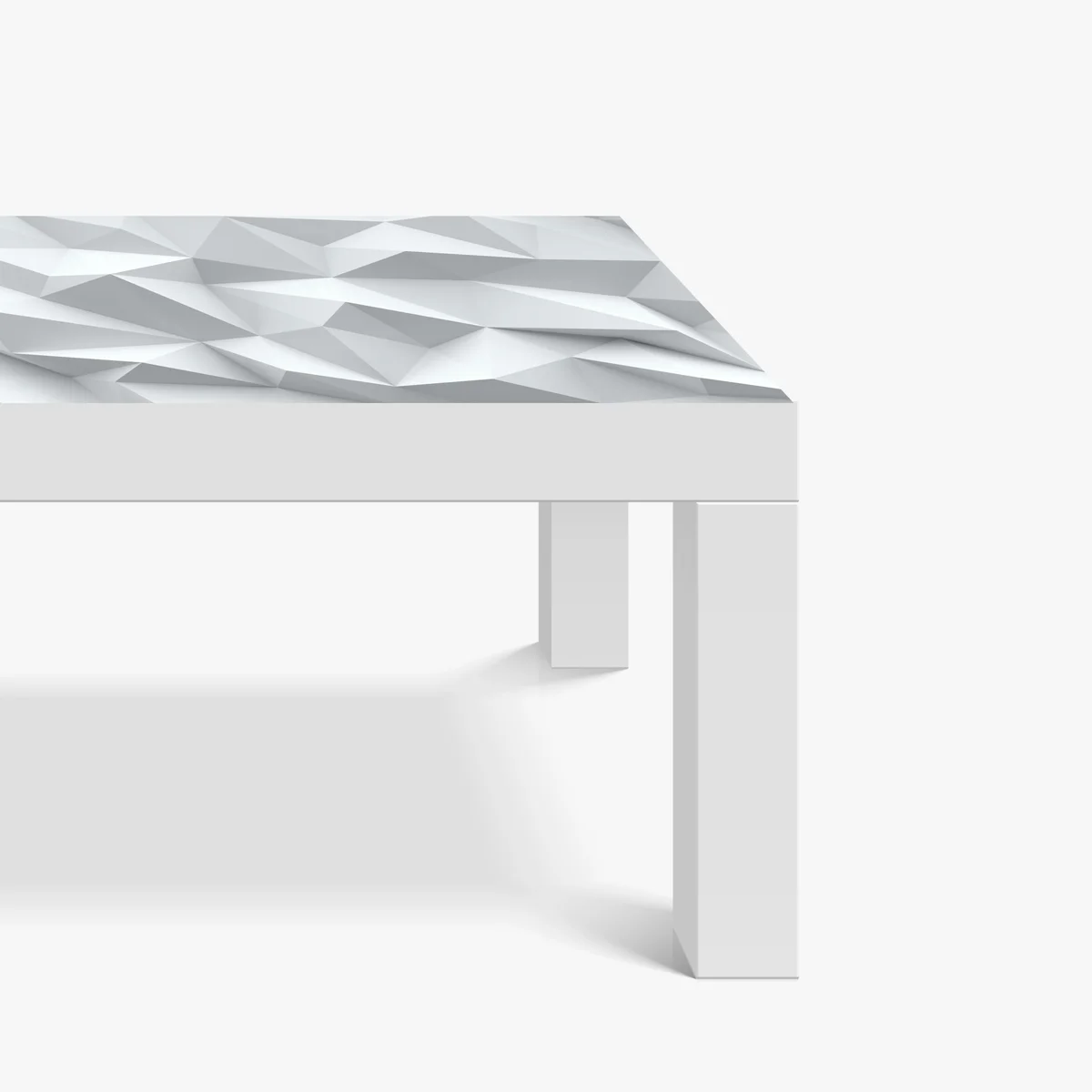 Tischaufkleber und Schreibtischaufkleber weißes dreidimensionales low-poly geometrisches muster Tischaufkleber und Schreibtischaufkleber weißes dreidimensionales low-poly geometrisches muster