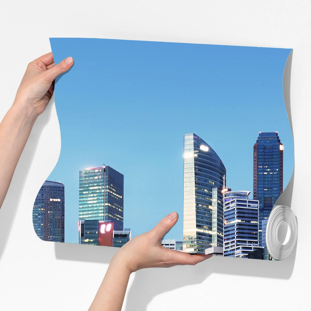 Fototapete moderne stadtskyline gespiegelt im wasser Fototapete moderne stadtskyline gespiegelt im wasser