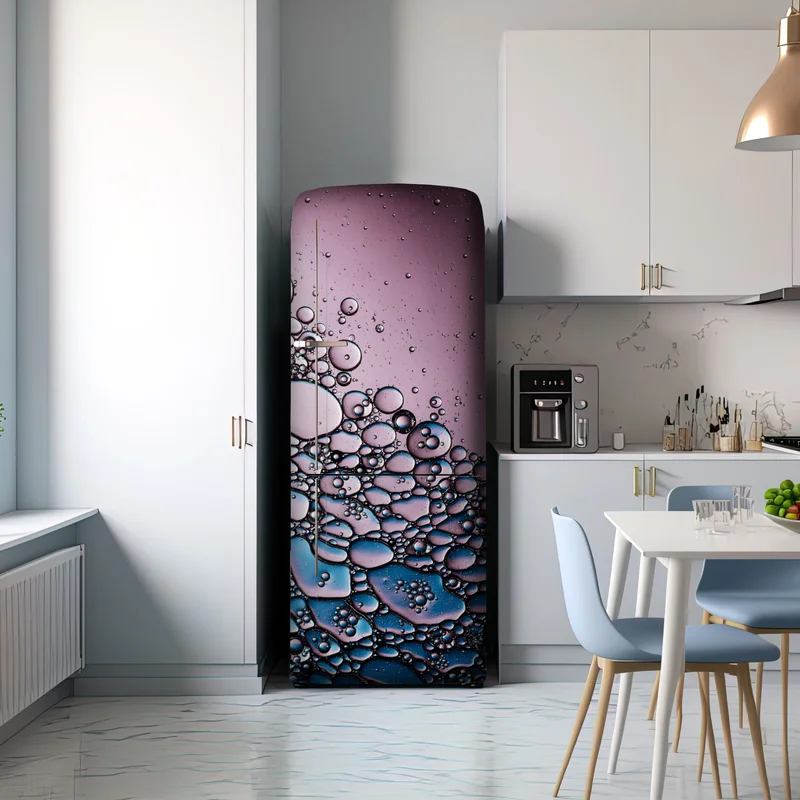 Kühlschrankaufkleber lila abstraktes blasenmuster