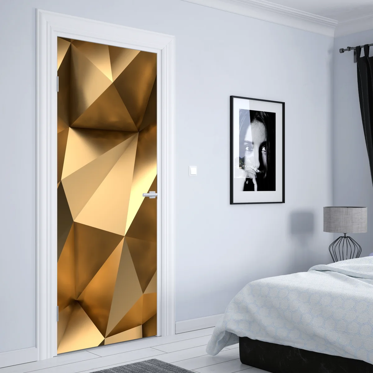 Türaufkleber goldene geometrische facetten Türaufkleber goldene geometrische facetten