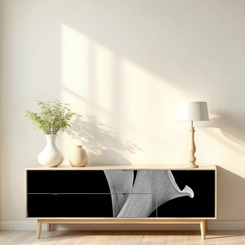 Repositionierbarer Aufkleber elegante callas in monochrom