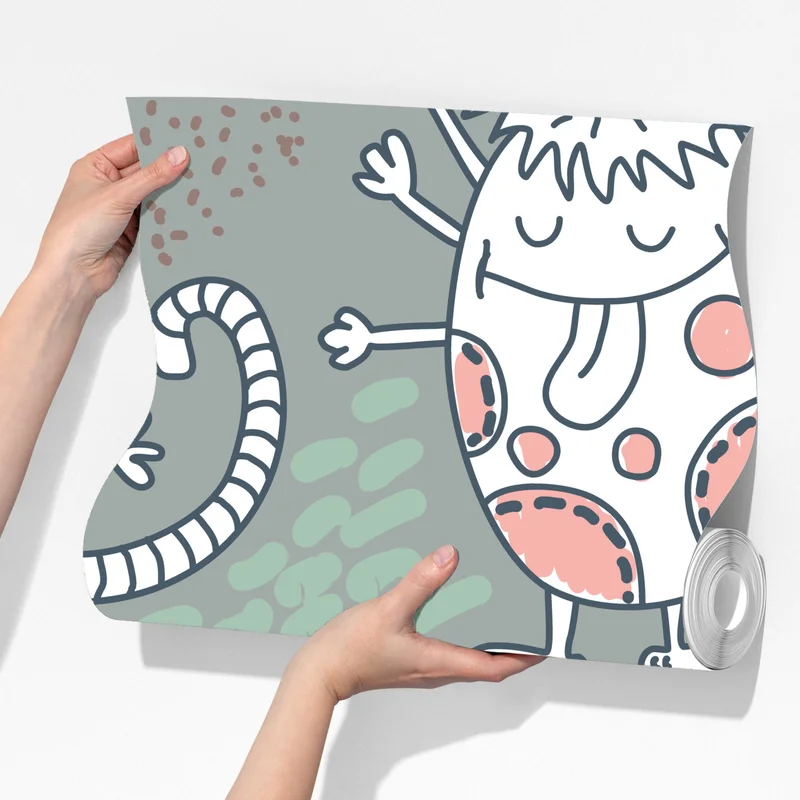 Fototapete verspieltes pastellmonster-muster Fototapete verspieltes pastellmonster-muster