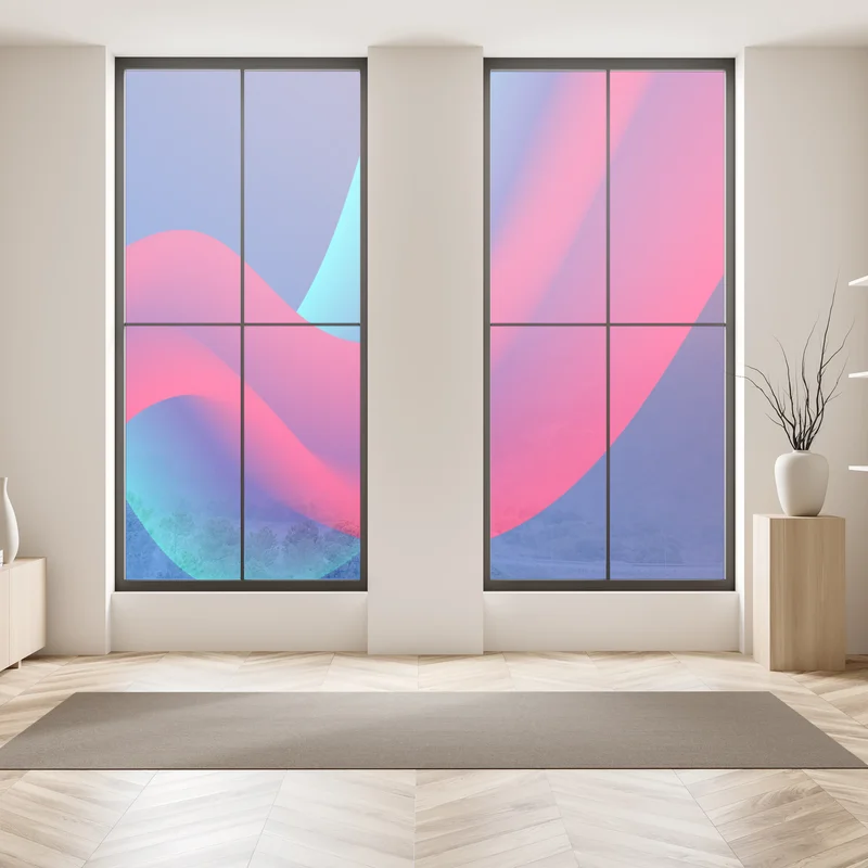 Naklejka na okno żywe falujące gradienty Naklejka na okno żywe falujące gradienty