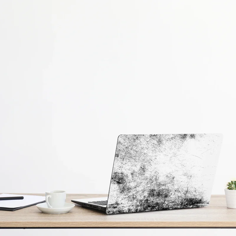 Laptop-Aufkleber schwarze grunge betontextur