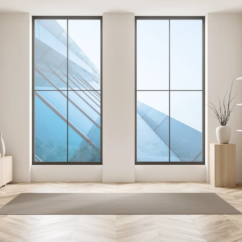 Fensteraufkleber moderne blaue glasfassade