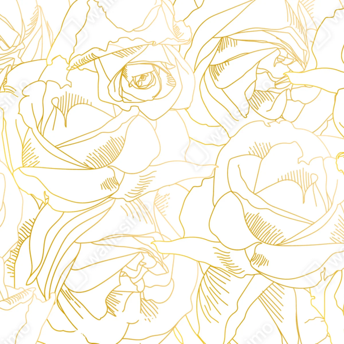 Leinwandbild goldene rosen linienzeichnung Leinwandbild goldene rosen linienzeichnung