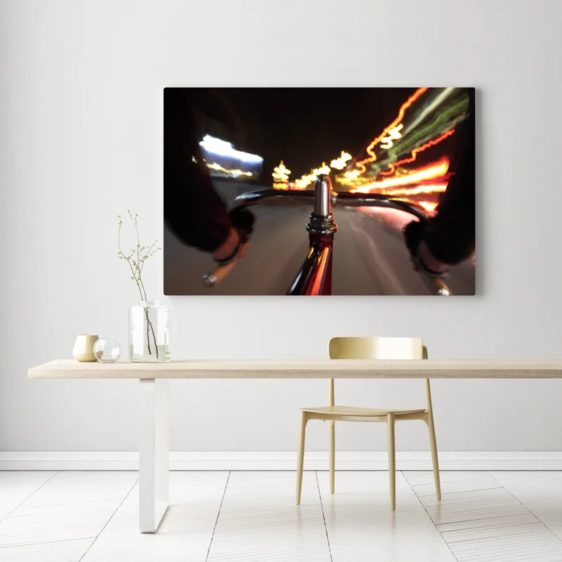 Leinwandbild Radfahren bei Nacht • Leinwandbilder bei Wallnifity® Leinwandbild Radfahren bei Nacht • Leinwandbilder bei Wallnifity®