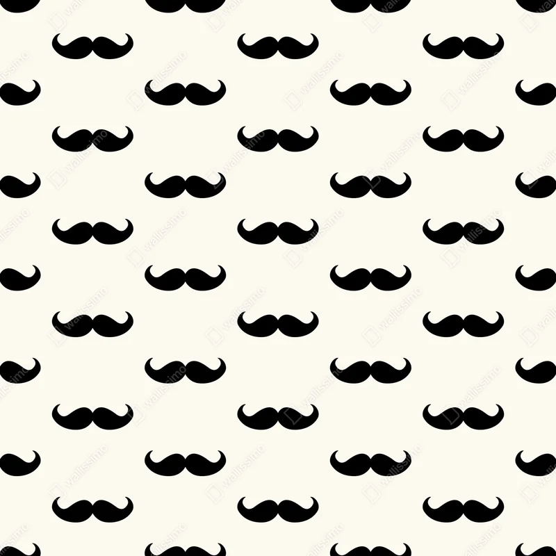 Fototapete schwarzes schnurrbartmuster auf beigem hintergrund Fototapete schwarzes schnurrbartmuster auf beigem hintergrund