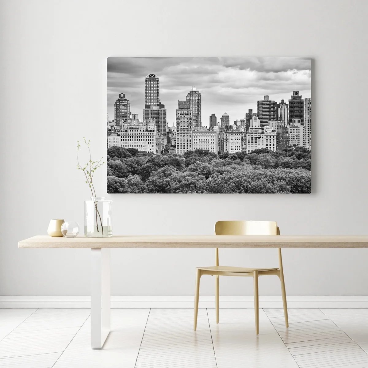 Leinwandbild Manhattan skyline in schwarzweiß Leinwandbild Manhattan skyline in schwarzweiß