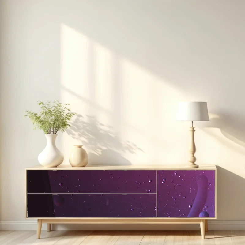 Repositionierbarer Aufkleber violette kosmische sphären abstrakte kunst