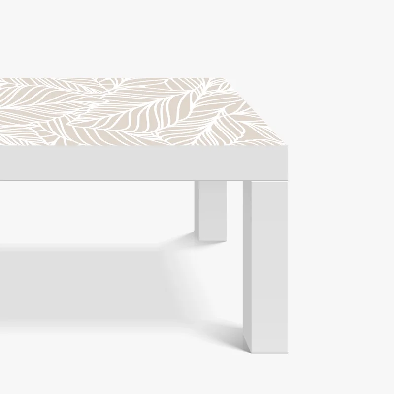 Tischaufkleber und Schreibtischaufkleber beige botanisches blattmuster