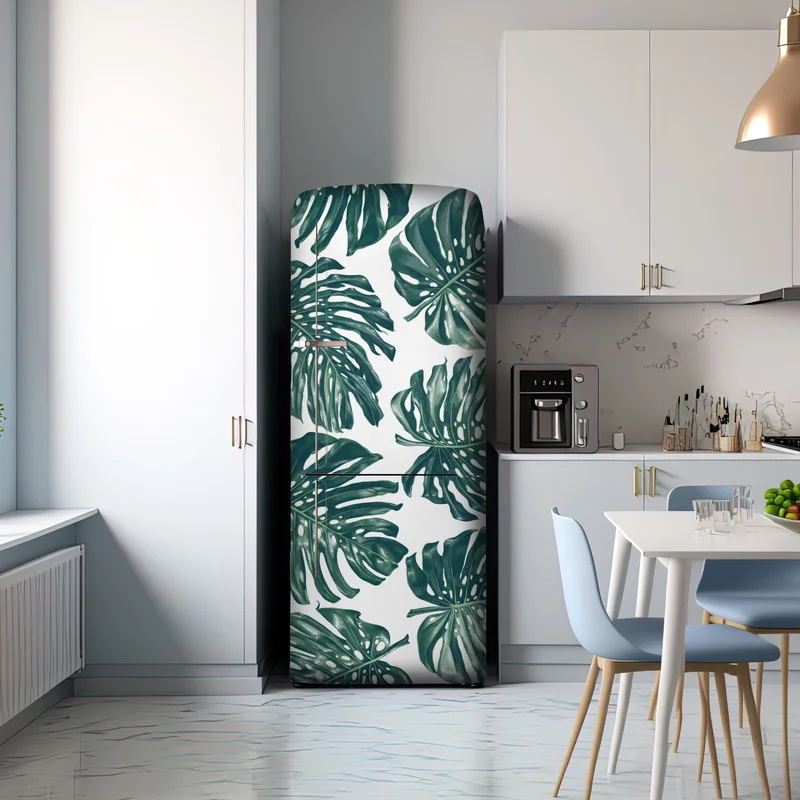 Kühlschrankaufkleber monstera blatt botanisches muster Kühlschrankaufkleber monstera blatt botanisches muster