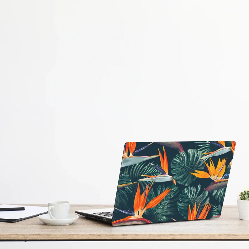 Laptop-Aufkleber tropisches muster mit strelitzie