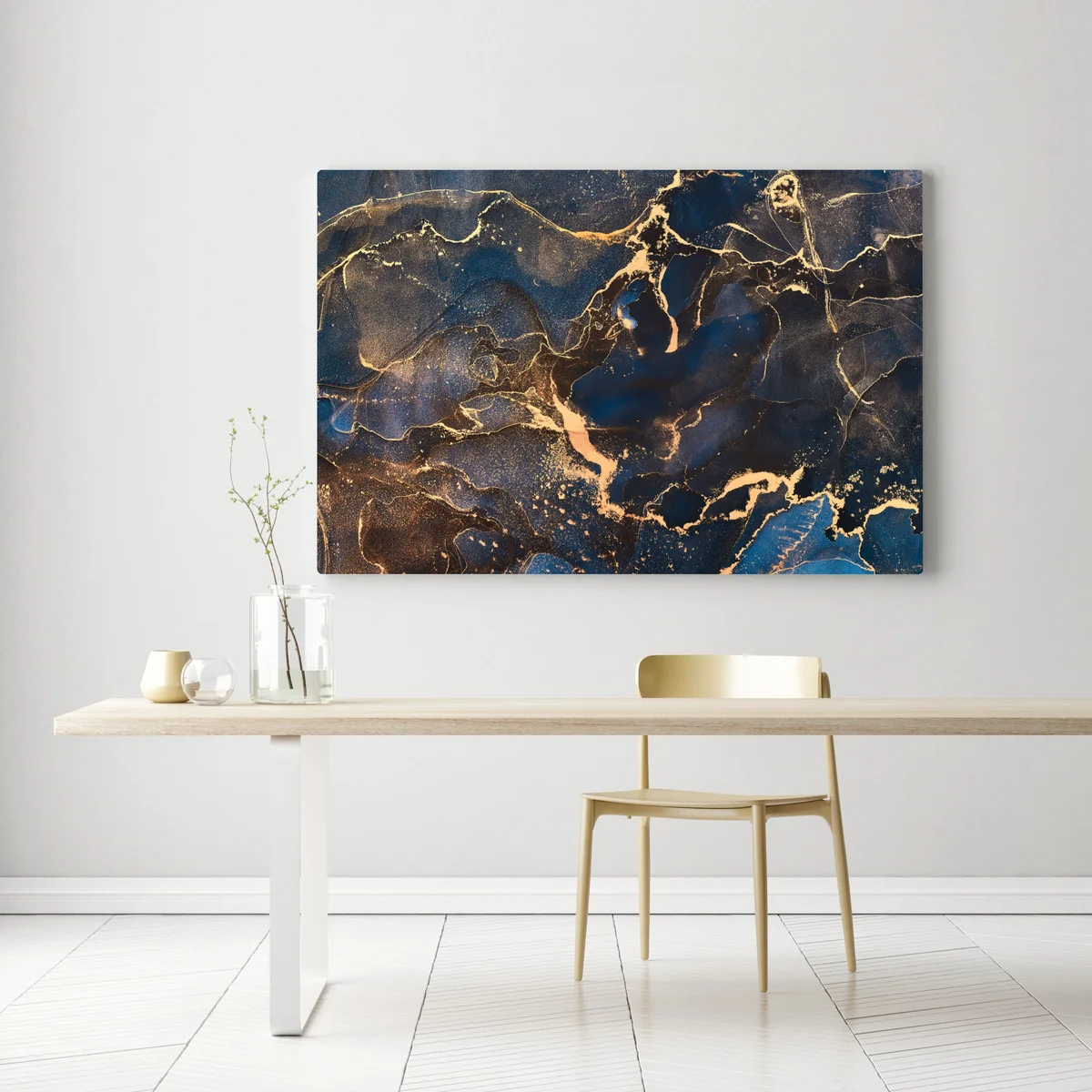 Leinwandbild nachtmarmor mit goldenen adern Leinwandbild nachtmarmor mit goldenen adern