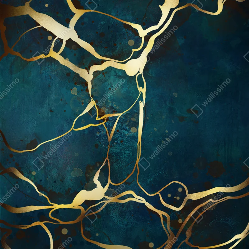 Laptop-Aufkleber türkis und gold abstrakt mit goldenen adern Laptop-Aufkleber türkis und gold abstrakt mit goldenen adern