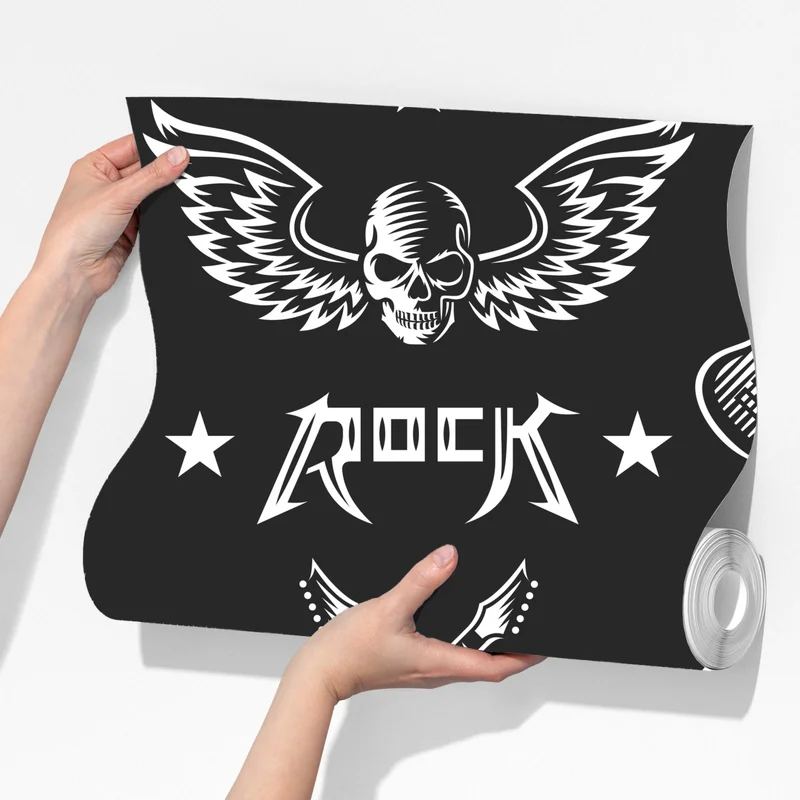 Fototapete nahtloses muster mit rock-symbolen Fototapete nahtloses muster mit rock-symbolen