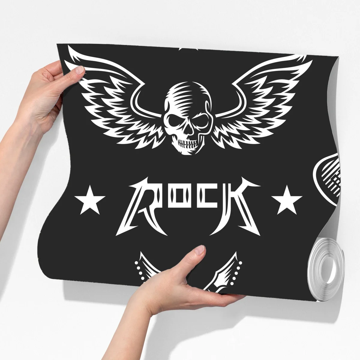 Fototapete nahtloses muster mit rock-symbolen Fototapete nahtloses muster mit rock-symbolen