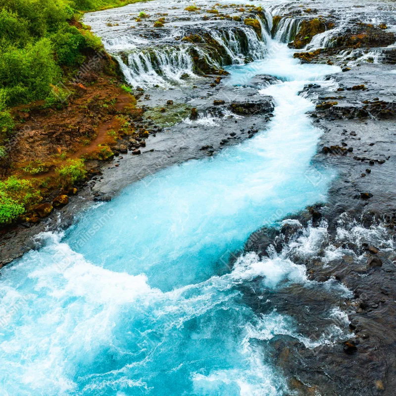 Repositionierbarer Aufkleber wasserfall Bruarfoss, Island Repositionierbarer Aufkleber wasserfall Bruarfoss, Island