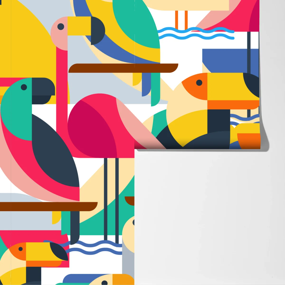 Fototapeta tropikalny geometryczny wzór ptaków Fototapeta tropikalny geometryczny wzór ptaków