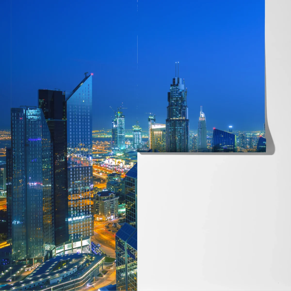 Fototapete Dubai skyline bei dämmerung Fototapete Dubai skyline bei dämmerung