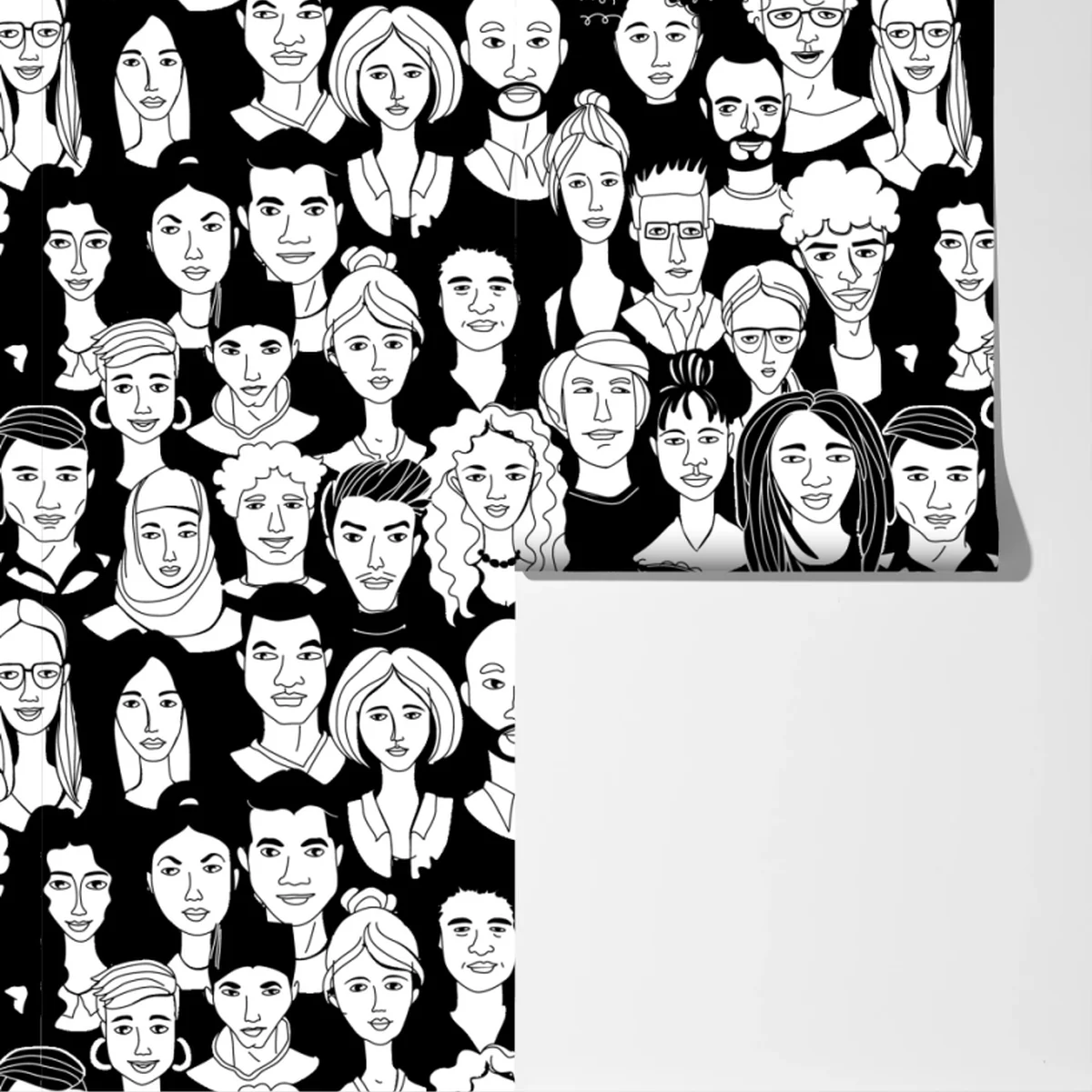 Fototapeta wzór z różnorodnymi twarzami Fototapeta wzór z różnorodnymi twarzami