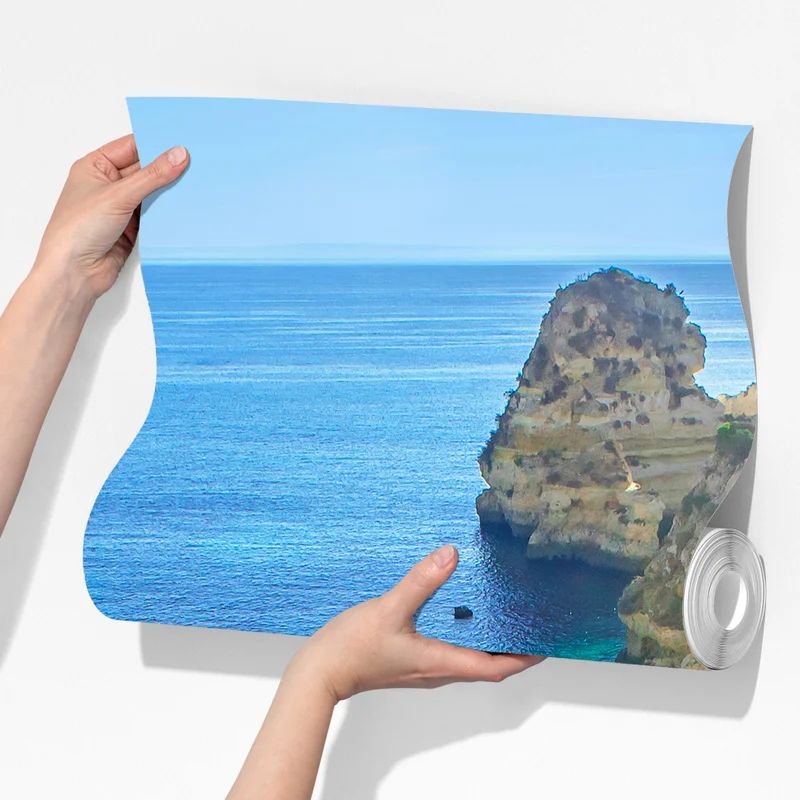 Fototapete sonnige treppe zur türkisfarbenen bucht Fototapete sonnige treppe zur türkisfarbenen bucht