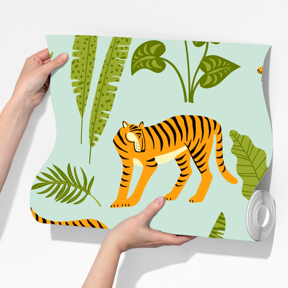 Fototapeta egzotyczne tygrysy wśród liści Fototapeta egzotyczne tygrysy wśród liści