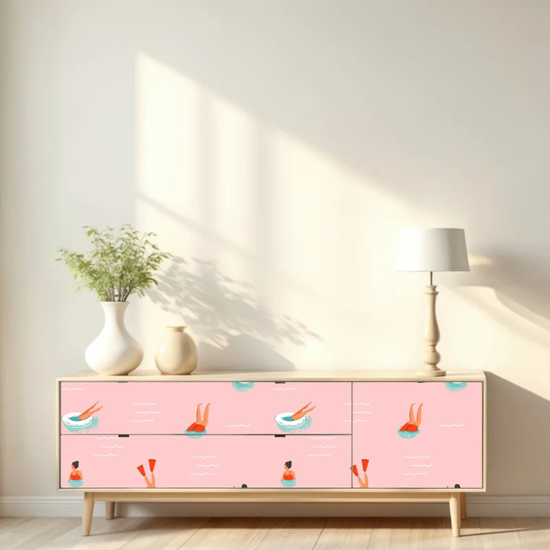 Repositionierbarer Aufkleber verspieltes pastell poolmuster Repositionierbarer Aufkleber verspieltes pastell poolmuster