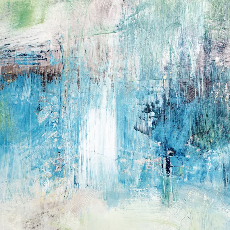 Naklejka na okno turkusowa abstrakcyjna faktura olejna Naklejka na okno turkusowa abstrakcyjna faktura olejna