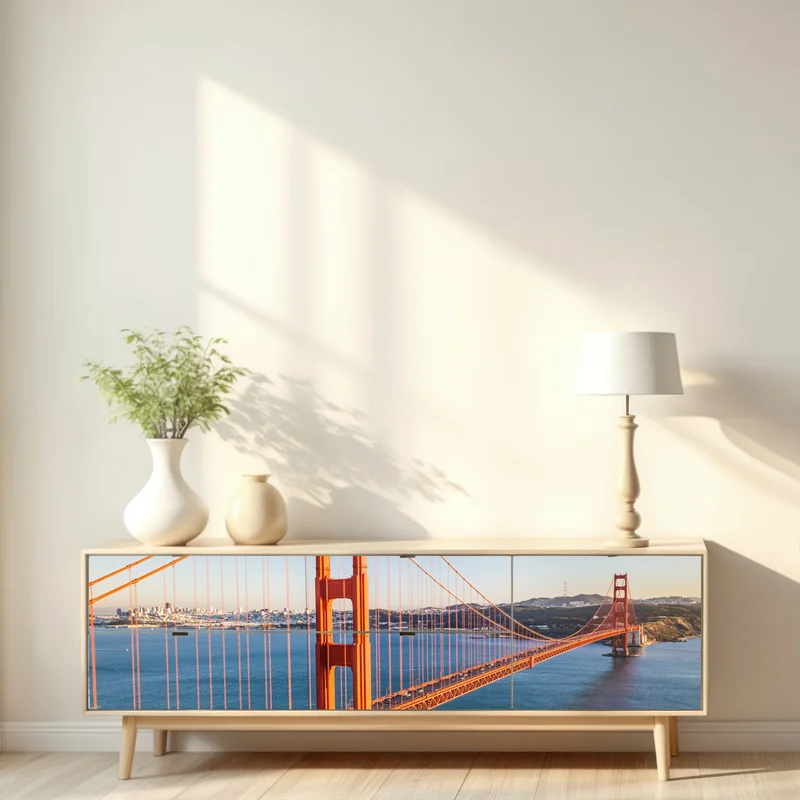 Repositionierbarer Aufkleber panoramablick auf die Golden Gate Bridge Repositionierbarer Aufkleber panoramablick auf die Golden Gate Bridge