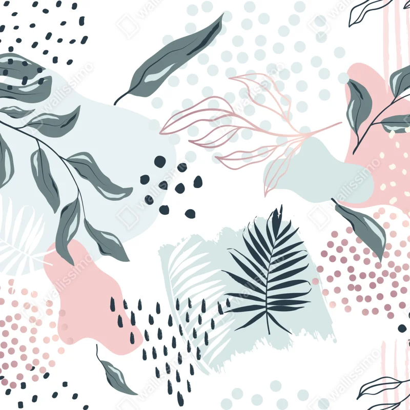 Repositionierbarer Aufkleber pastellfarbenes botanisches abstraktes muster Repositionierbarer Aufkleber pastellfarbenes botanisches abstraktes muster