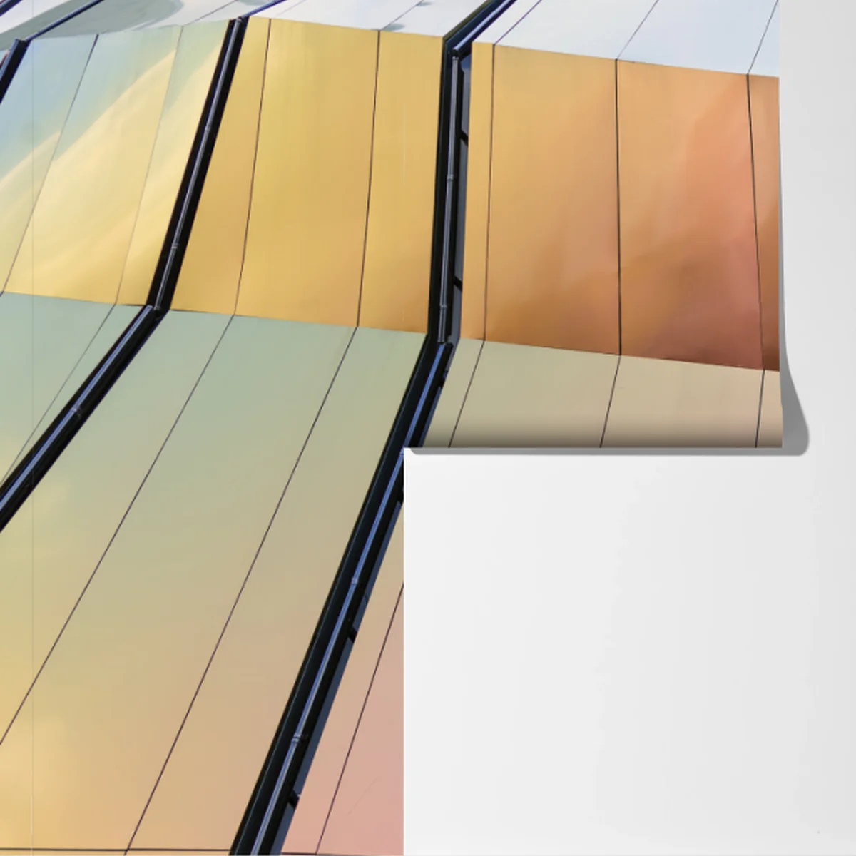 Fototapete irisierende moderne fassade aus paneelen Fototapete irisierende moderne fassade aus paneelen