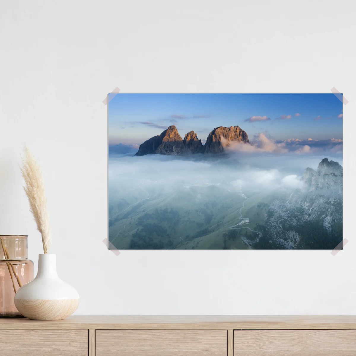 Poster neblige alpenberge bei sonnenaufgang • Poster bei Wallnifity® Poster neblige alpenberge bei sonnenaufgang • Poster bei Wallnifity®